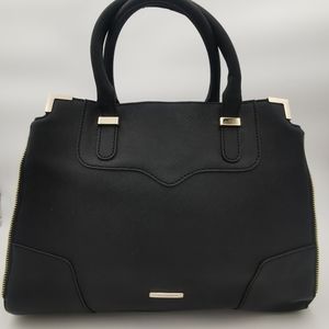 Rebecca Minkoff Amorous Black Saffiano Leather Tote Satchel, Zipper Detail